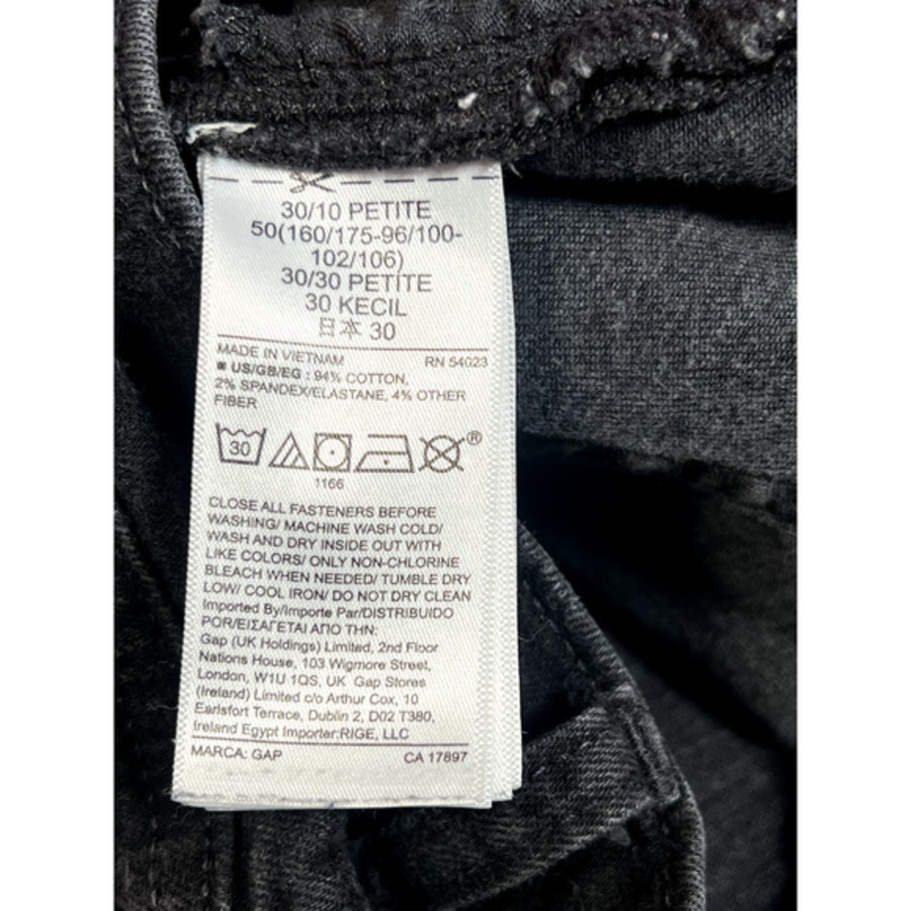 Gap Jeans Womens 10 P Faded Black Denim Classic Straight Mid Rise Stretch - Picture 6 of 14